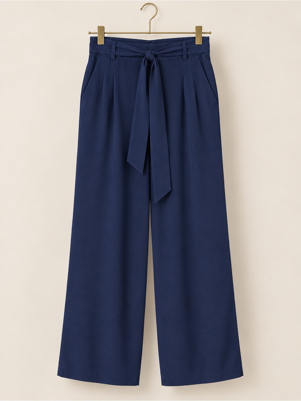 Universal Standard Tresa Pants Navy Tie Waist Wide Leg Small (14/16)